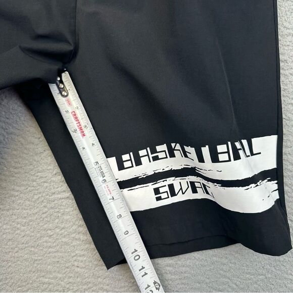 Anta Basketball Shorts Mens XL Black White Spellout Swag Elastic Waist Sports - Picture 10 of 15